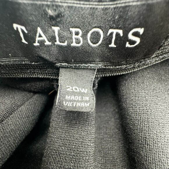 TALBOTS | Womens 20 Black Stretch Knit Elastic Waist Pull On Dress Pants Pockets - Picture 4 of 9